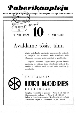 Paberikaupleja ; 2 1939-06-30