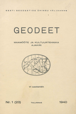 Geodeet : maamõõte ja kultuurtehnika ajakiri ; 1(23) 1940-01