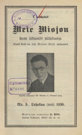 Meie Misjon : Eesti läkitustöö häälekandja ; 5 1938-05