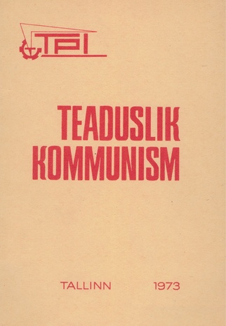 Teaduslik kommunism : metoodiline abimaterjal 