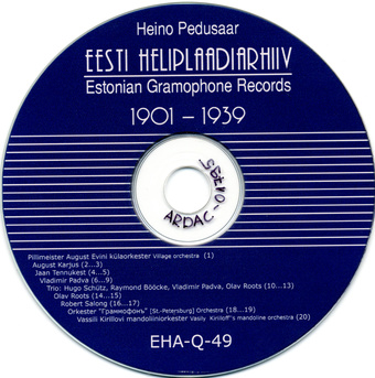 Eesti heliplaadiarhiiv 1901-1939. 49