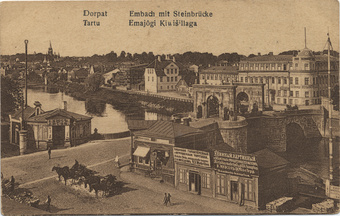 Dorpat : Embach mit Steinbrücke = Tartu : Emajõgi Kiwisillaga