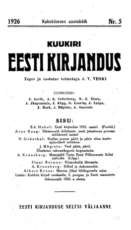 Eesti Kirjandus ; 5 1926