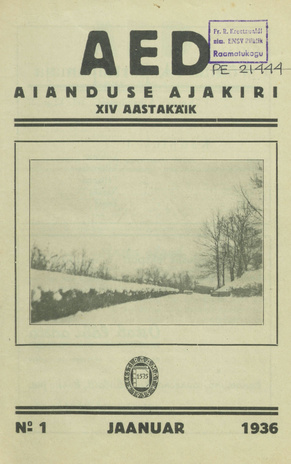 Aed : aianduse ajakiri ; 1 1936-01