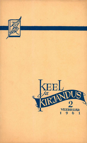 Keel ja Kirjandus ; 2 1961-02