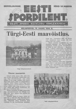 Eesti Spordileht : eriväljaanne ; 1924-06-19