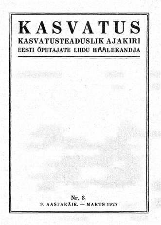 Kasvatus ; 3 1927-03