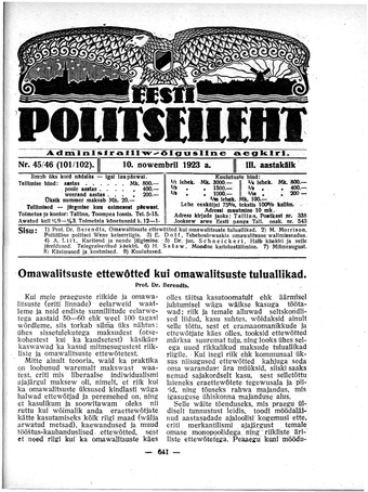 Eesti Politseileht ; 45-46 1923