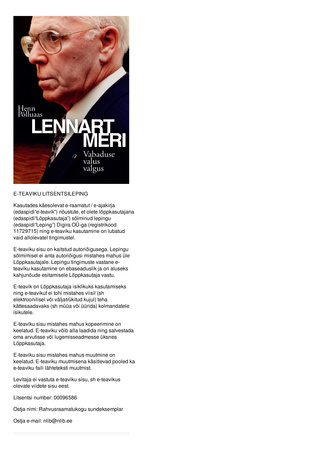 Lennart Meri : vabaduse valus valgus 
