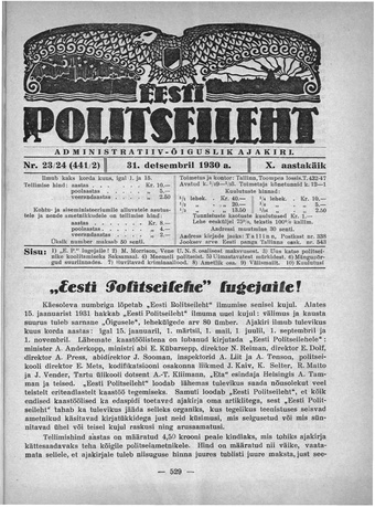 Eesti Politseileht ; 23-24 1930