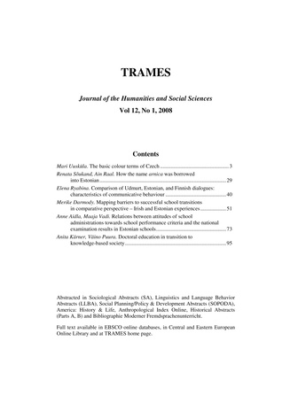 Trames ; 1 Vol 12 (62/57) 2008