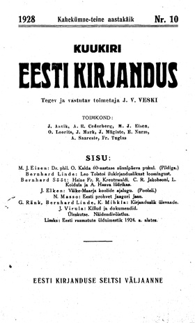 Eesti Kirjandus ; 10 1928