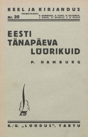 Eesti tänapäeva lüürikuid [Keel ja kirjandus ; 20 1935]