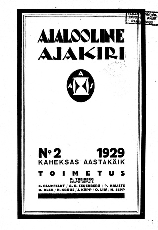 Ajalooline Ajakiri ; 2 1929