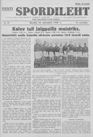 Eesti Spordileht ; 37 1930-10-10