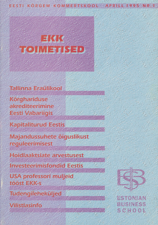 EBS Review = EKK Toimetised ; 1 1995-04
