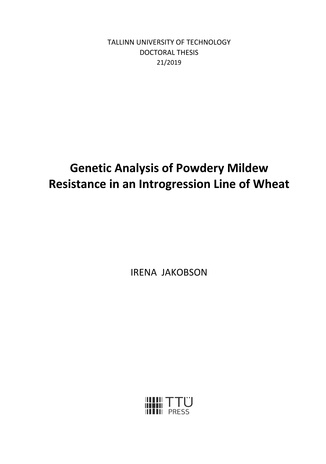 Genetic analysis of powdery mildew resistance in an introgression line of wheat = Jahukastekindla introgressiivse suvenisuliini geneetiline analüüs 