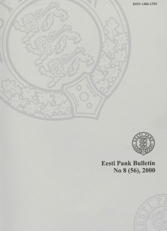 Eesti Pank (Bank of Estonia) : bulletin ; 8 (56) 2000
