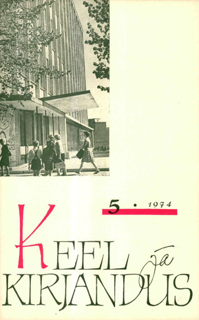 Keel ja Kirjandus ; 5 1974-05