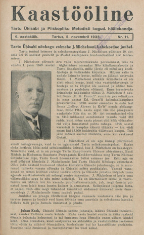 Kaastööline : Tartu Ühisabi Informatsioonileht ; 11 1935-11-05