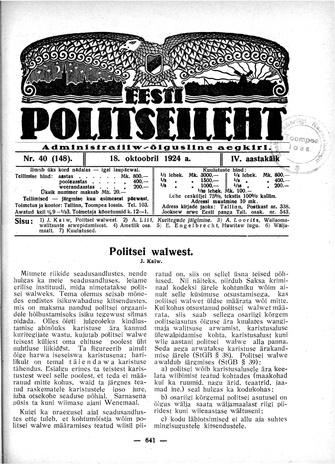 Eesti Politseileht ; 40 1924