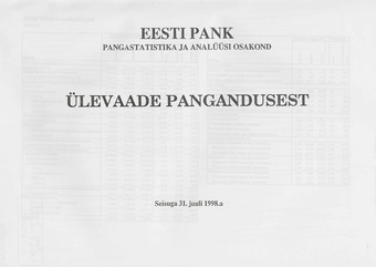 Ülevaade pangandusest ; 1998-07-31