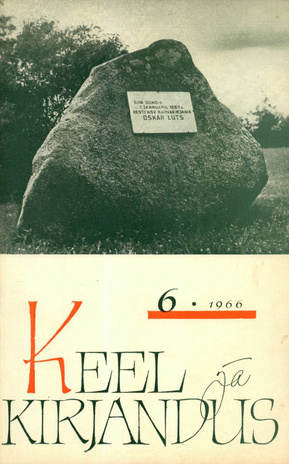 Keel ja Kirjandus ; 6 1966-06