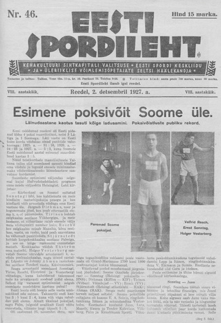 Eesti Spordileht ; 46 1927-12-02