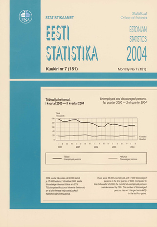 Eesti Statistika Kuukiri = Monthly Bulletin of Estonian Statistics ; 7(151) 2004-08