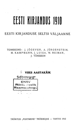 Eesti Kirjandus ; 5 1910