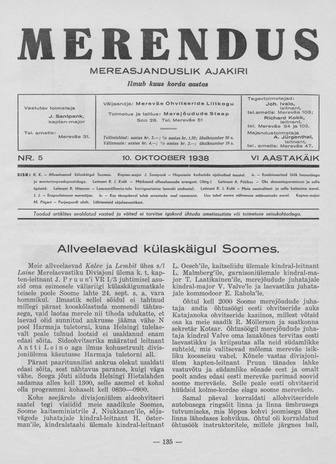 Merendus : mereasjanduslik ajakiri ; 5 1938