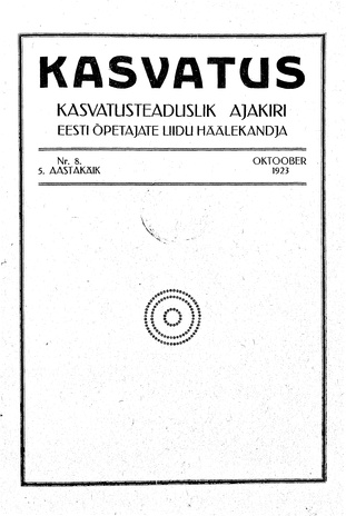 Kasvatus ; 8 1923-10