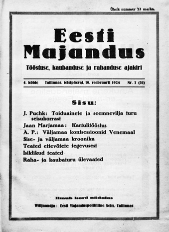Eesti Majandus ; 7 1924-02-19