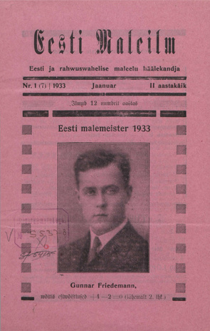 Eesti Maleilm : Eesti ja rahvusvahelise maleelu häälekandja ; 1 (7) 1933-01