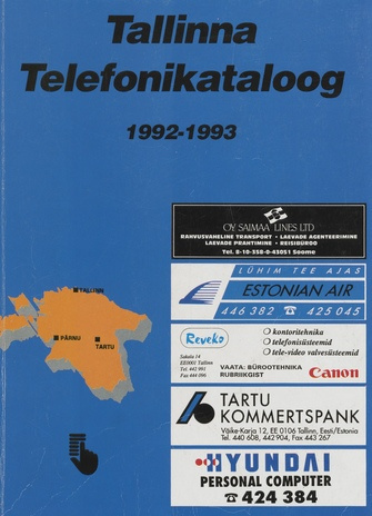 Tallinna telefonikataloog 1992-1993