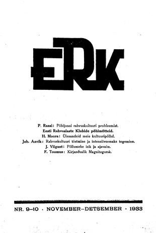 ERK ; 9-10 1933-11