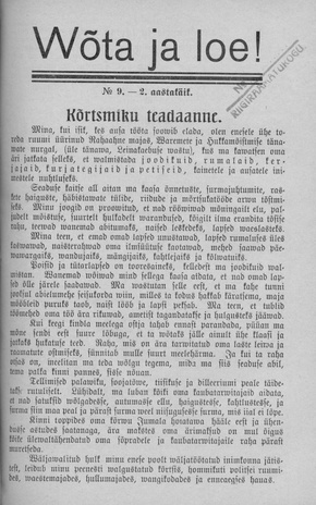 Wõta ja loe ; 9 1933