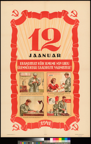 12 jaanuar eranditult kõik ilmume NSV Liidu Ülemnõukogu saadikute valimistele!