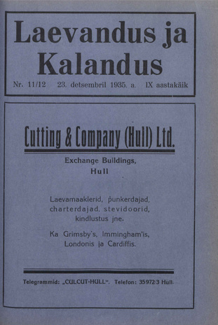 Laevandus ja Kalandus ; 11/12 1935-12-23