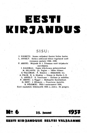 Eesti Kirjandus ; 6 1937