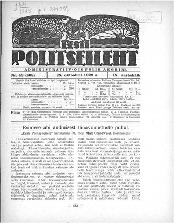 Eesti Politseileht ; 42 1929