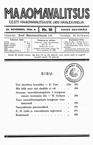 Maaomavalitsus ; 18 1928-11-25