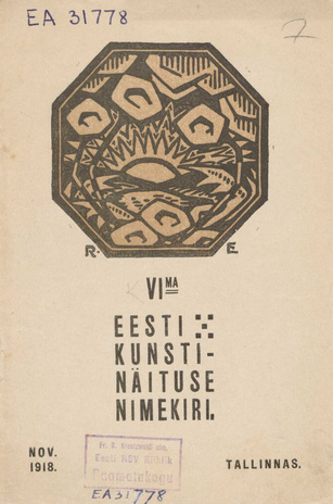 VI-ma eesti kunstinäituse nimekiri : nov. 1918 Tallinnas 