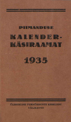 Piimanduse kalender-käsiraamat 1935
