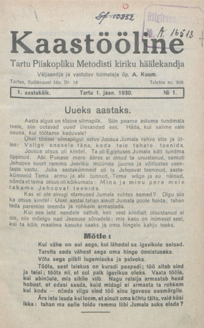 Kaastööline : Tartu Ühisabi Informatsioonileht ; 1 1930-01-01
