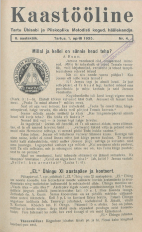 Kaastööline : Tartu Ühisabi Informatsioonileht ; 4 1935-04-01