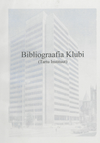 Bibliograafia Klubi (Tartu Instituut) 20 