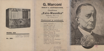 G. Marconi : 1936/37. a. raadioaparaadid 