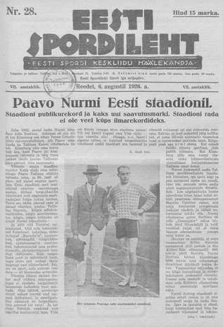 Eesti Spordileht ; 28 1926-08-06