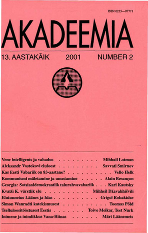 Akadeemia ; 2 2001